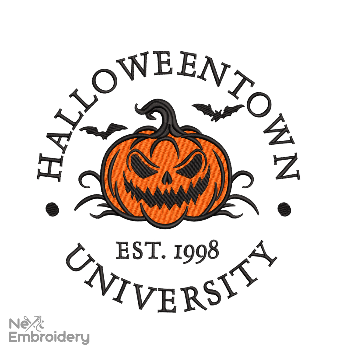 Halloween University Embroidery Design