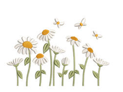 Mini Daisy Butterfly Wildflowers Embroidery Design