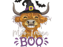 Moo I mean Boo Embroidery Design