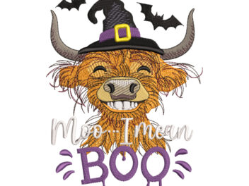 Moo I mean Boo Embroidery Design