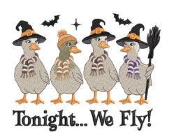 Tonight We Fly Embroidery Design