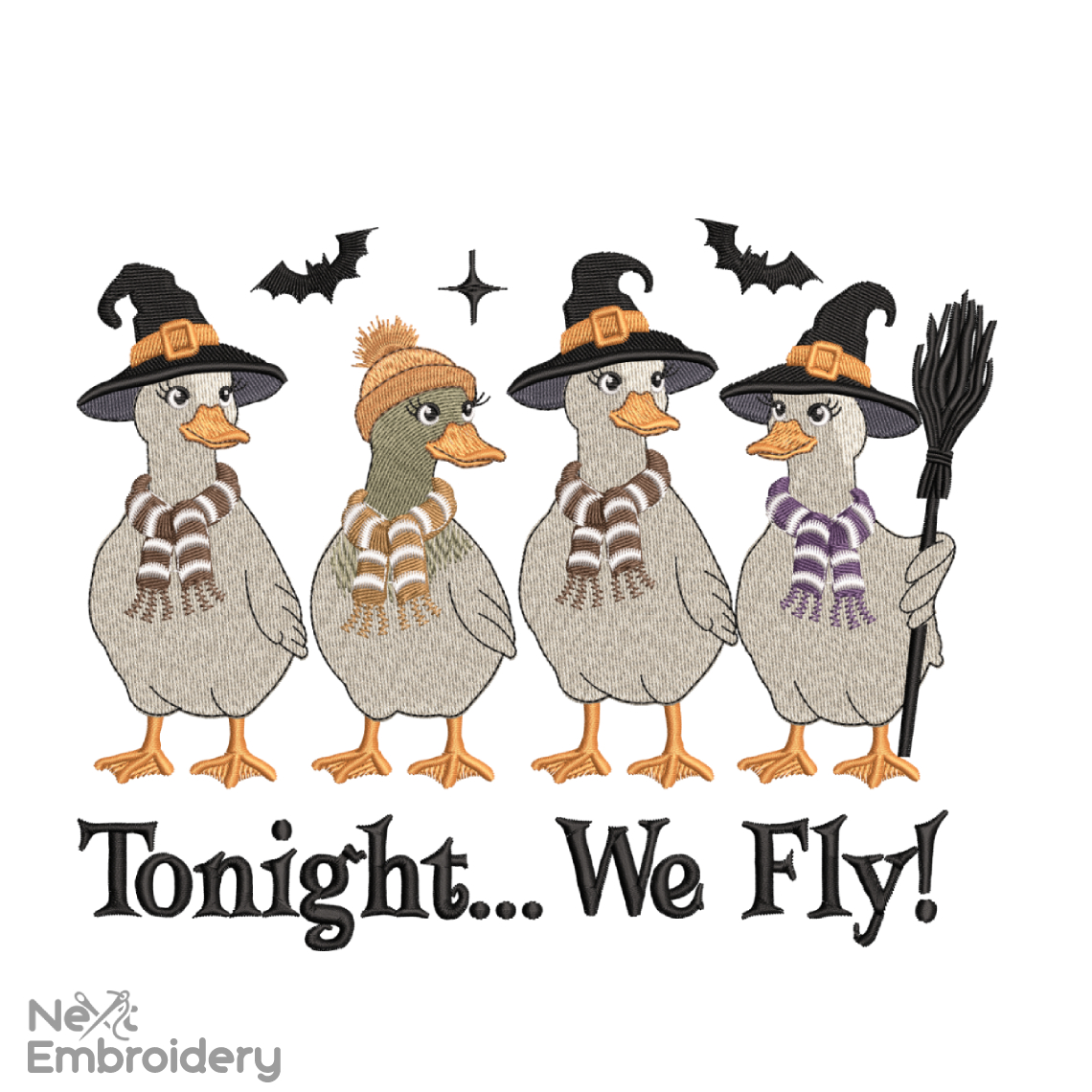 Tonight We Fly Embroidery Design