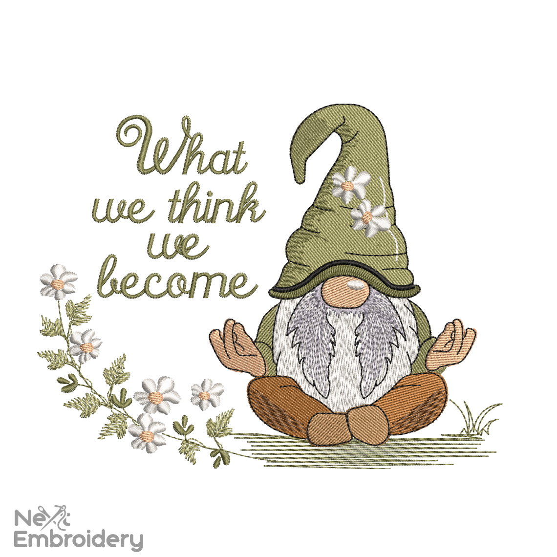 What We Think We Become Embroidery Design