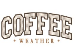 Coffee Weather Fall Embroidery Design