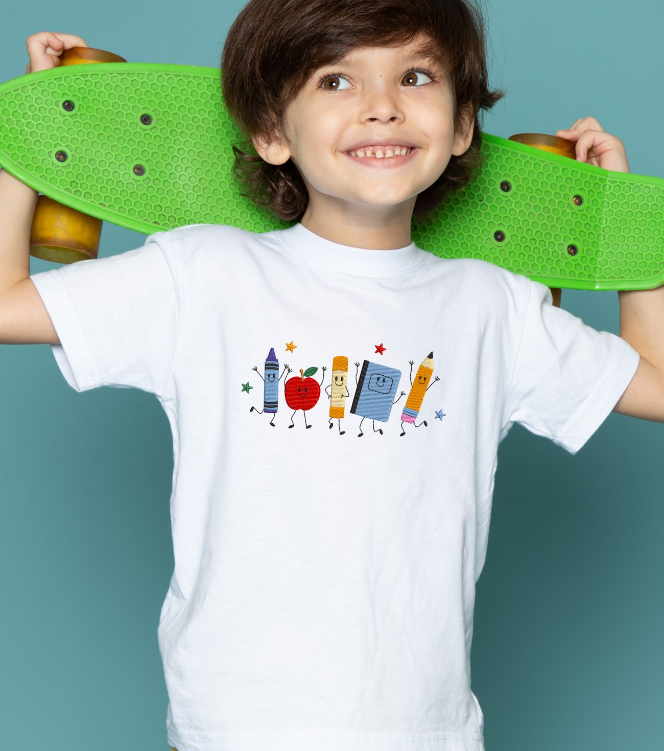 Cute School Supplies Embroidery Design - Image 2