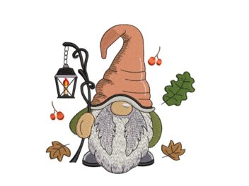 Fall Gnome Embroidery Design