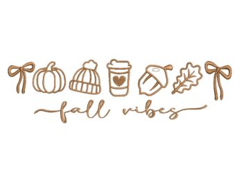 Fall Vibes Coquette Embroidery Design