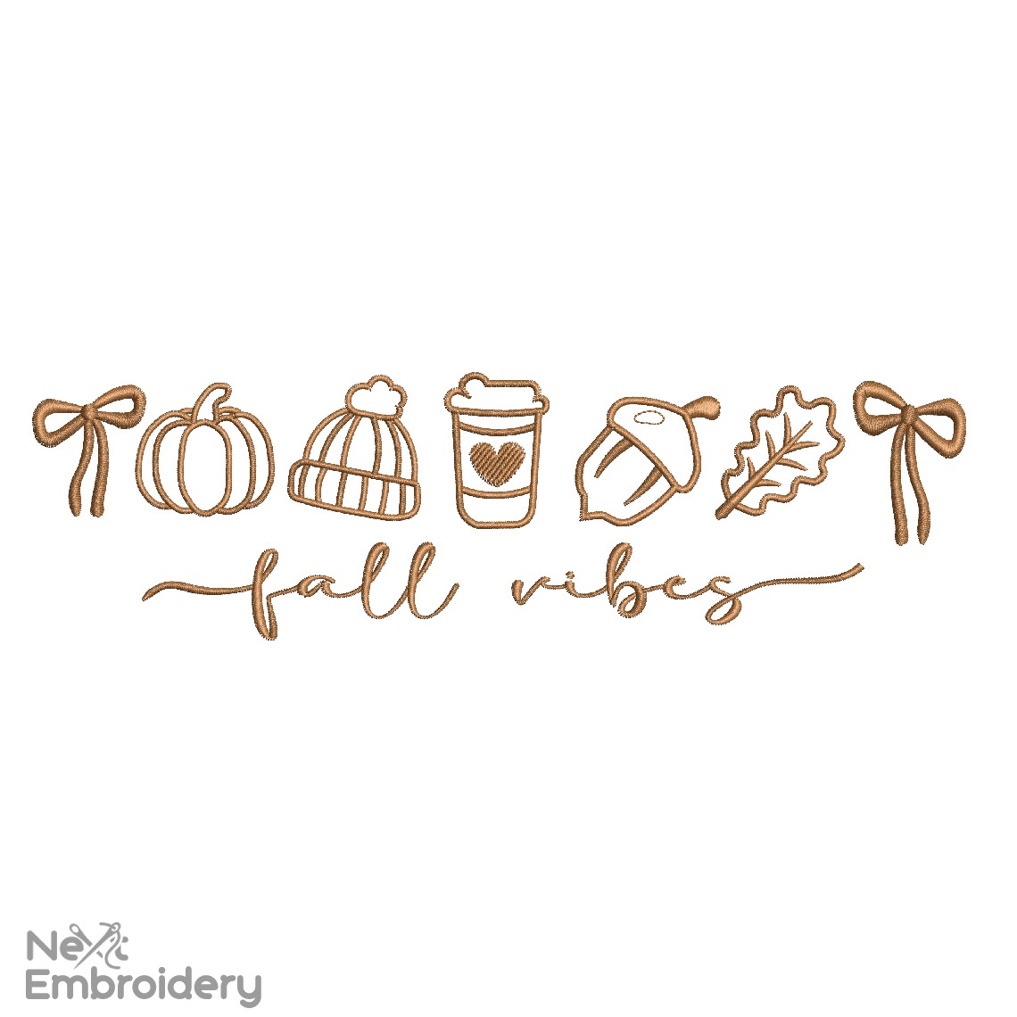 Fall Vibes Coquette Embroidery Design