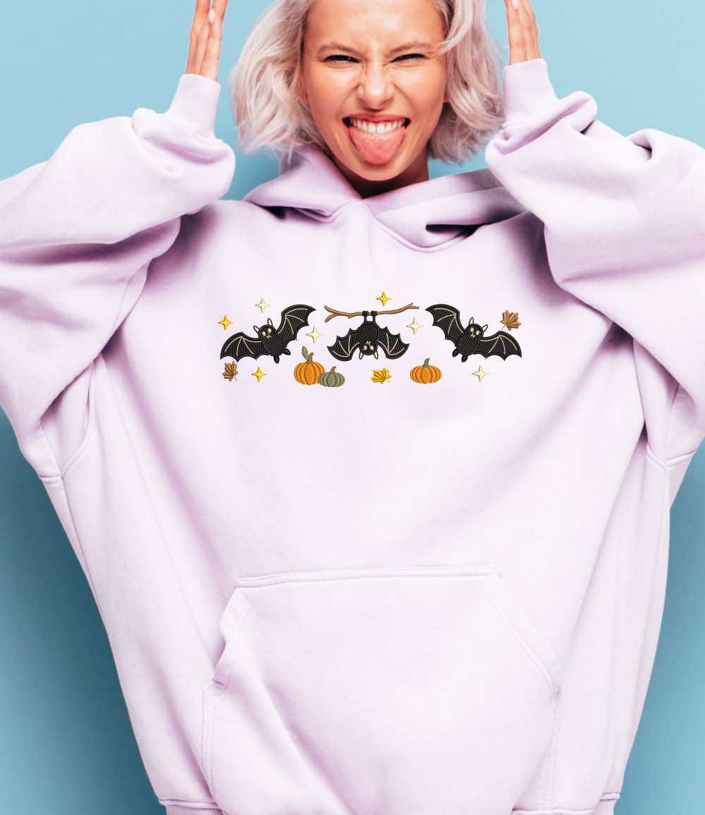 Halloween Bats and Pumpkins Embroidery Design - Image 4