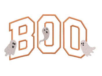 BOO Embroidery Design