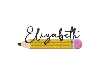 Mini Pencil Teacher embroidery design