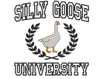 Silly Goose Univeristy Embroidery Design