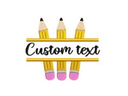 Split Mini Pencil Teacher embroidery design,