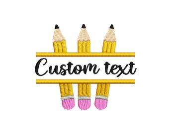 Split Mini Pencil Teacher embroidery design,