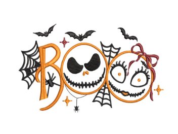 Boo Coquette Bow Embroidery Design