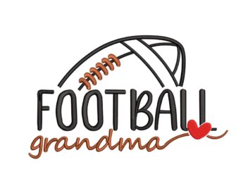 Football Grandma Embroidery Design