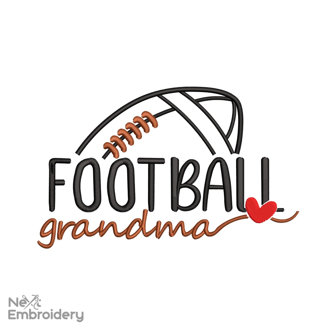 Football Grandma Embroidery Design