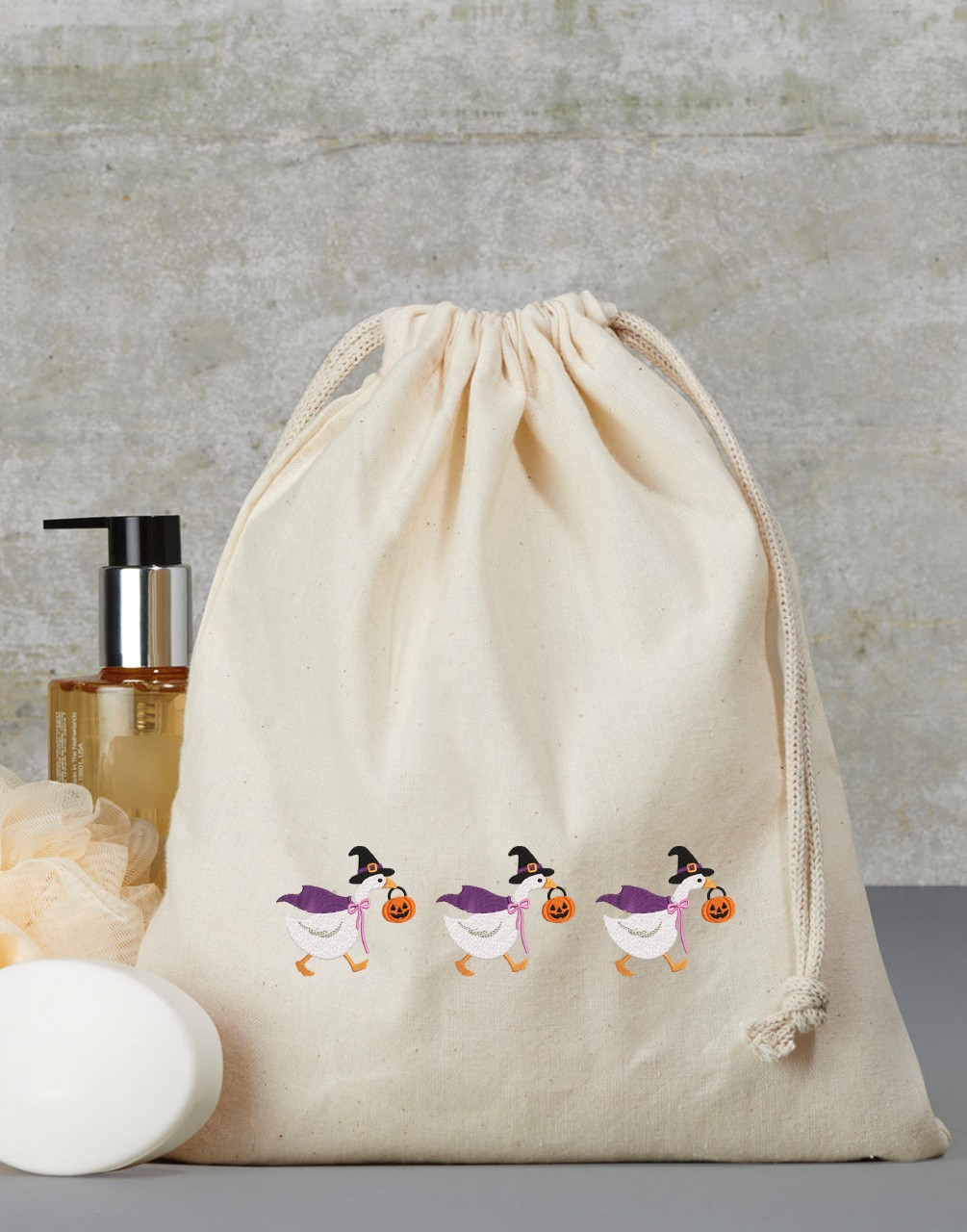 Goose with Pumpkins Machine Embroidery Design - Image 2