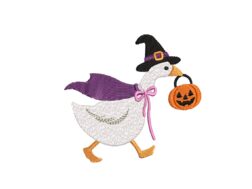 Goose with Pumpkins Machine Embroidery Design