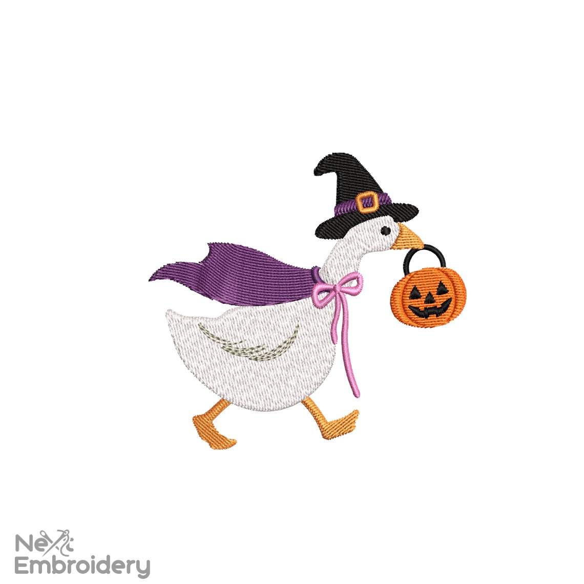 Goose with Pumpkins Machine Embroidery Design