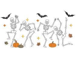 Dancing Skeletons Embroidery Design