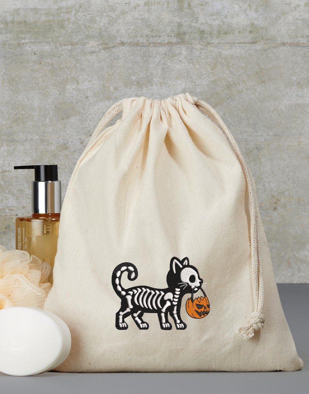 Halloween Cat Skeleton Embroidery Design - Image 3