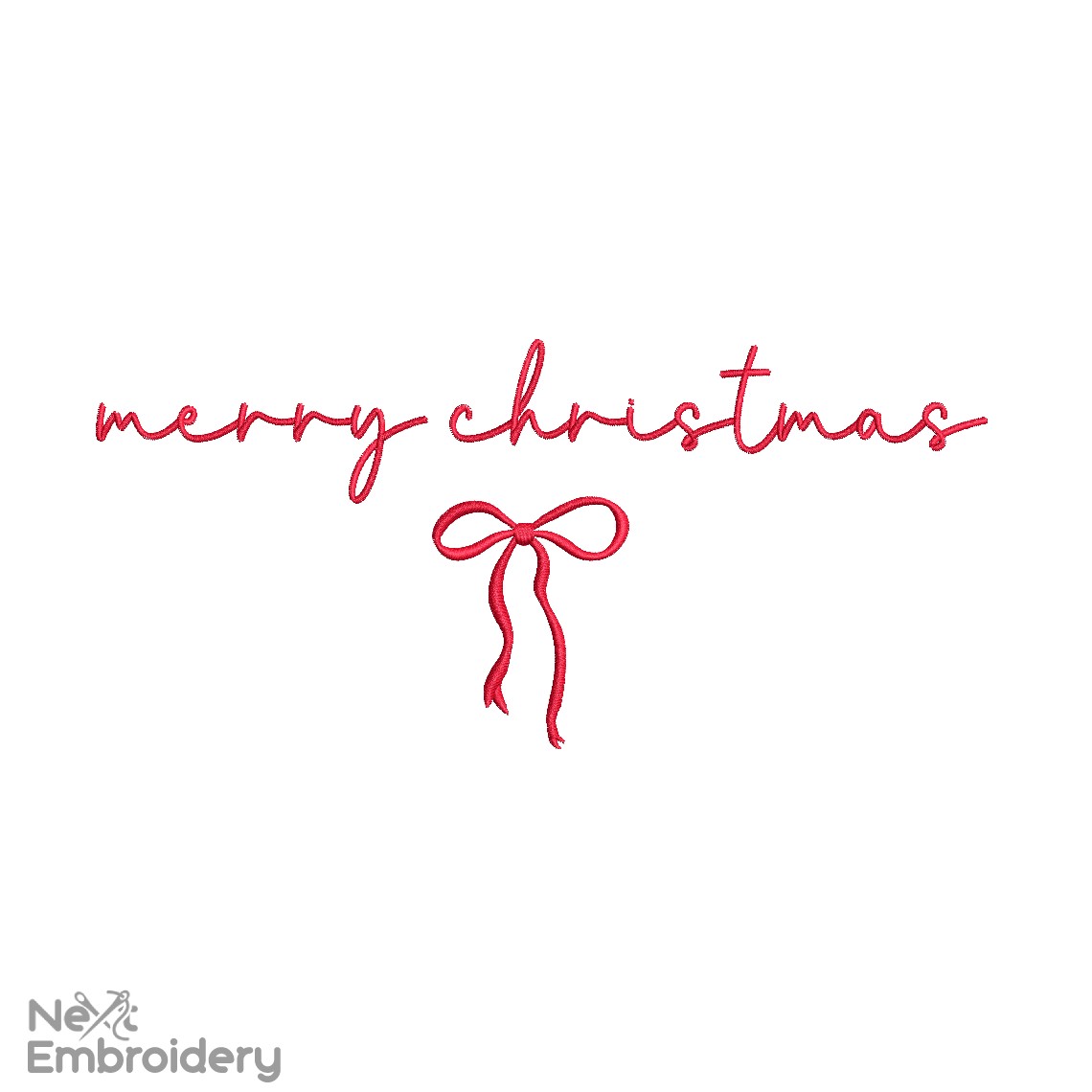 Merry Christmas Minimalist Embroidery Design